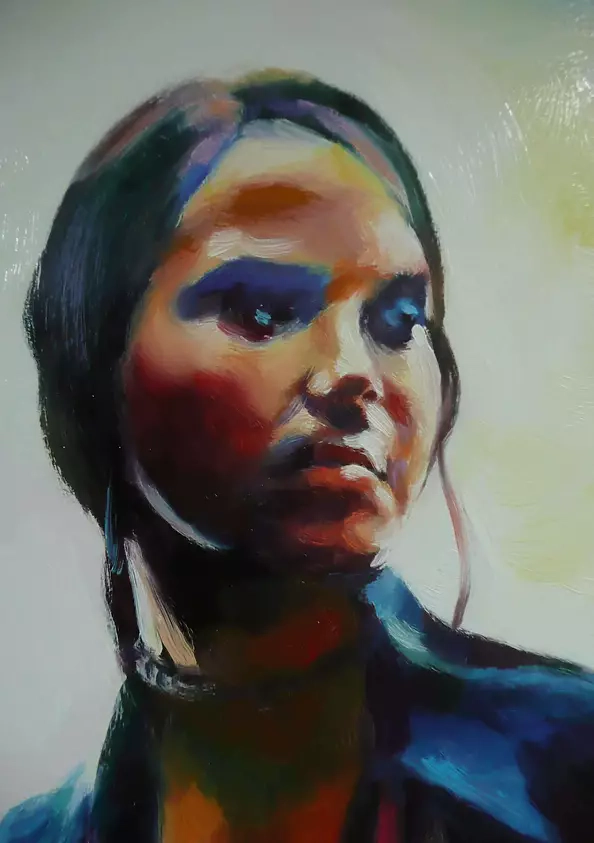 Barbara Gulbinowicz - A Spanish woman on the doorstep of the house