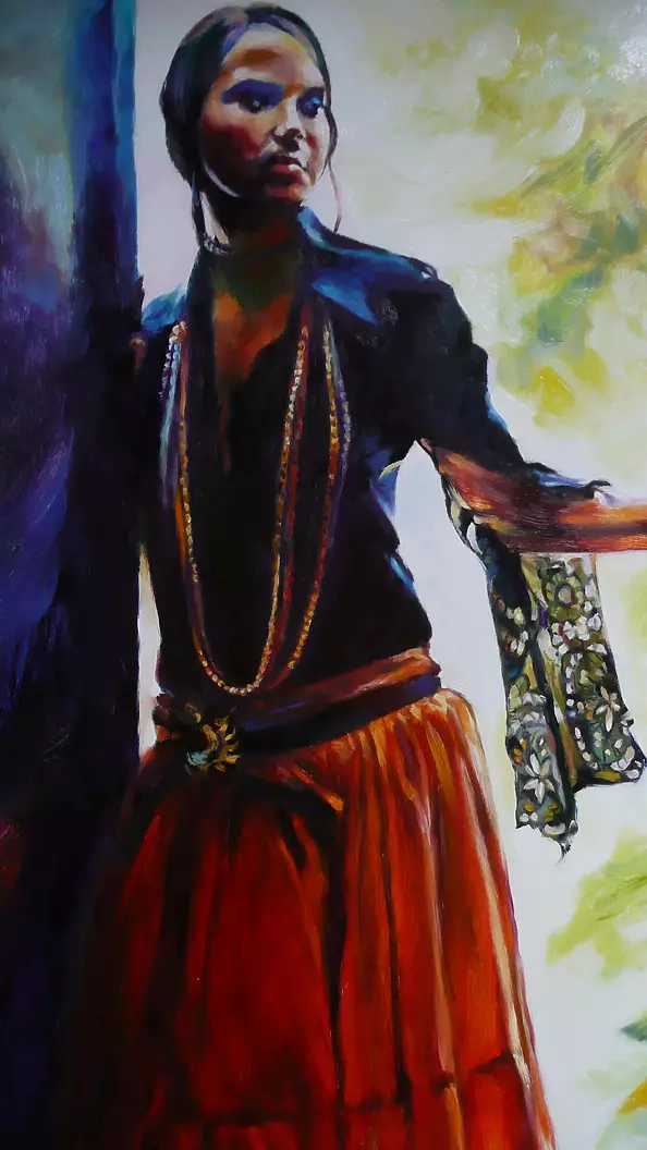 Barbara Gulbinowicz - A Spanish woman on the doorstep of the house