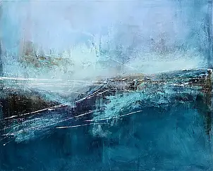 Iwona BORKOWSKA, Zamyślenie w ciszy, Impasto, Obraz akrylowy - płótno, 100 x 80