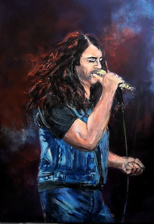 Bernadeta Nowak, IAN GILLAN - DEEP PURPLE, Obraz akrylowy - płótno, 70 x 100