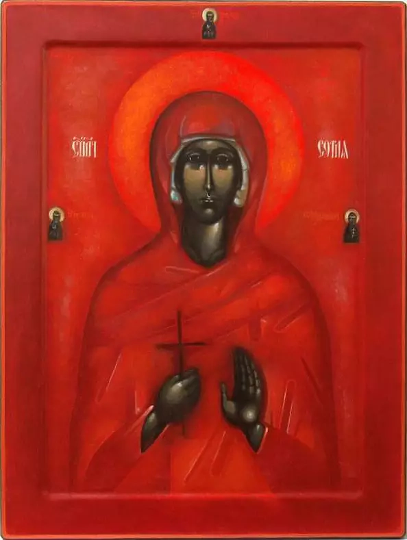 Greta Maria Leśko - IKONA Św. Zofia Rzymska (w klejmach Wiara Nadzieja i Miłość)