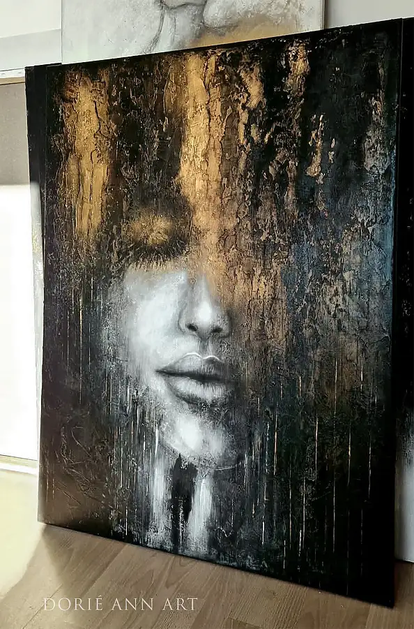 Dorie Ann, ILLUSION 01, Autres, Peinture acrylique, Techniques mixtes, Charbon - toile, 90 x 120