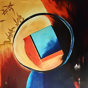 Serge Ra, INTRO, Obraz olejny - płótno, 110 x 110