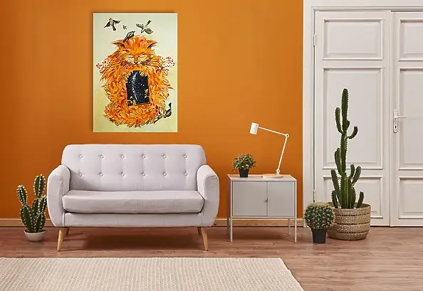 Adriana Laube, "And the Universe is in the Cat", Acrylic painting - canvas, 50 x 70