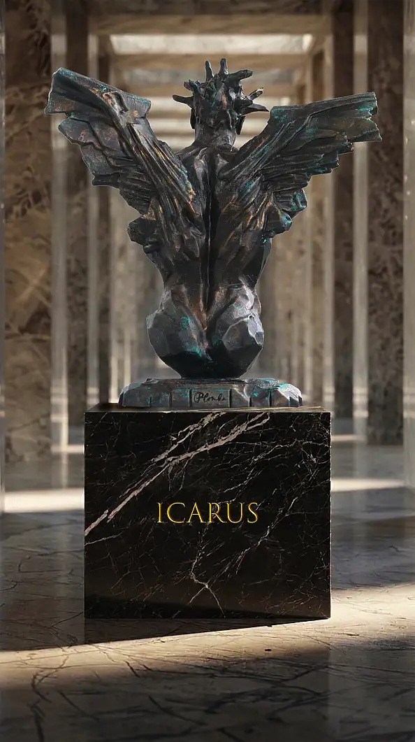Krzysztof Plonka, Icarus rzeźba , Inne - inne, 58 x 60