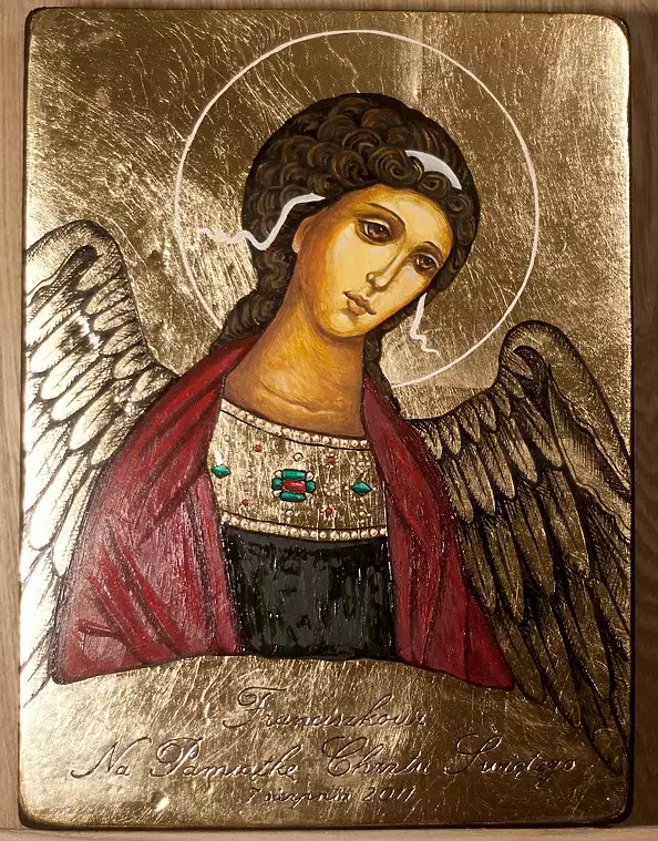 Anna Kloza Rozwadowska - Ikona Anioł Stróż Opiekun Pamiątka Chrztu Św.
