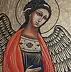 Anna Kloza Rozwadowska - Angel icon in an orange robes and a wedding gift