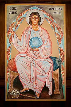 Zbigniew Suwała, Icon of God the Father, Acrylic painting - canvas, 82 x 152