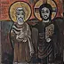 Anna Kloza Rozwadowska - Icona Cristo con un amico - una copia di icone copte di Luvru
