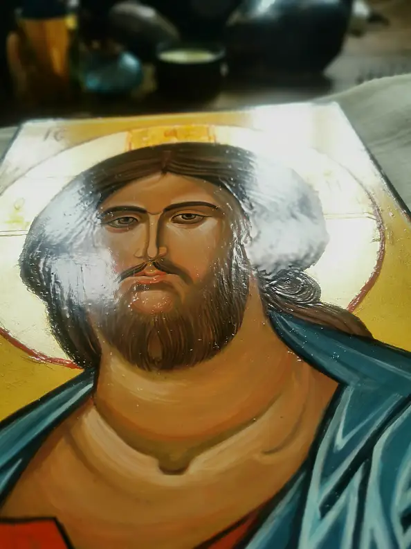Olga Wielogórska, Icona di Cristo, Altri, Tempera - tavola, 23 x 30