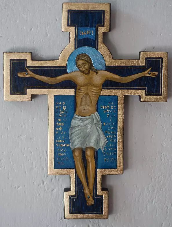 Anna Kloza Rozwadowska - Icon Savior Jesus Christ crucified - a cross Franciscan