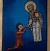 Anna Kloza Rozwadowska - Icon St. Nicholas saving a drowning man, the icon of the patron of the Baptism of the Holy.
