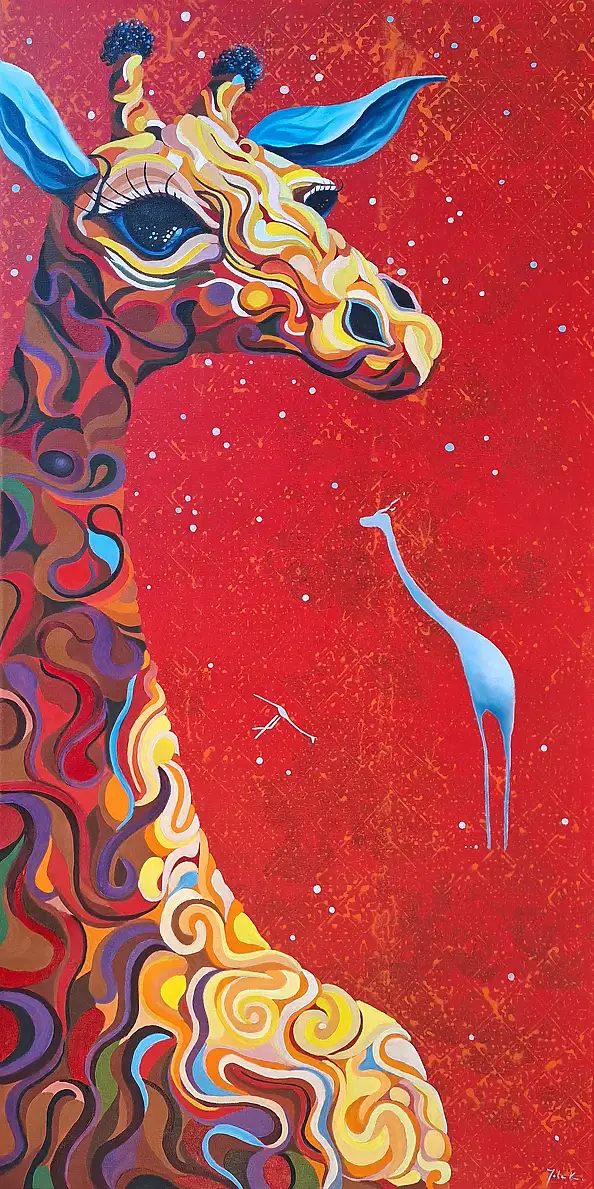 Jolanta Kitowska, Ich bin eine Dame!, Ölbild - Leinwand, 50 x 100