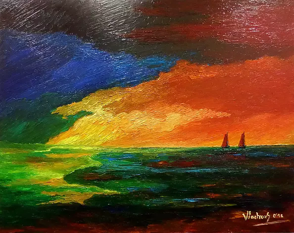 Jerzy Stachura - Impresja morka z czerwienią