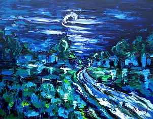 Jerzy Stachura - Impression blue with the road II