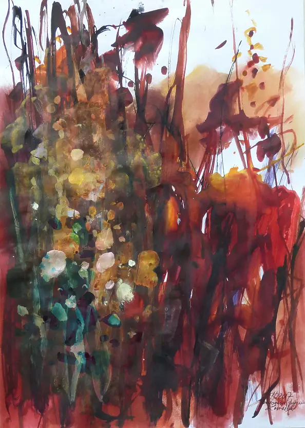 Jerzy Poszepczynski - Impresja pejzażowa . Łąka1 -  zarośla