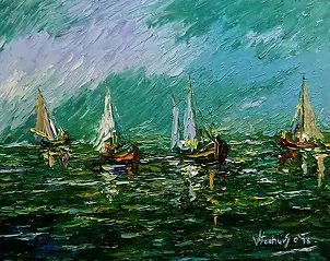 Jerzy Stachura - Impression of the fishing boats