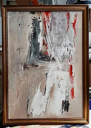 Giovanni Greco, In fondo ai tuoi occhi, Peinture acrylique, Craie, Techniques mixtes - panneau, 40 x 59