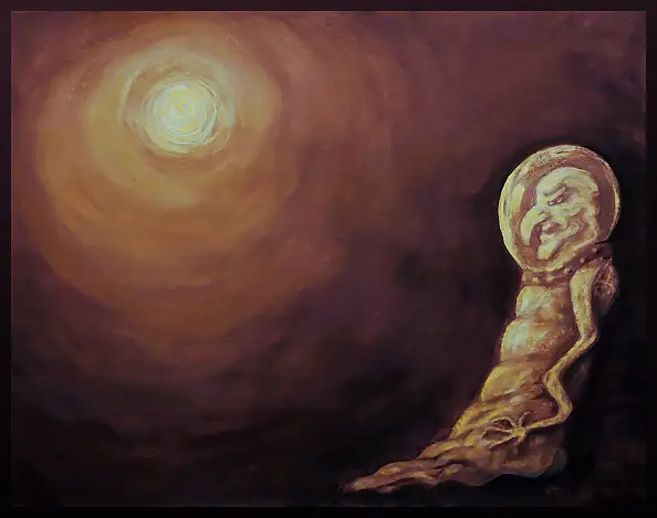 Zbigniew Suwała, Incubus, Acrylic painting - cardboard/paperboard, 85 x 55
