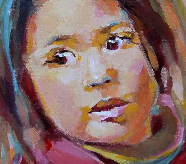 Magdalena Chudalewska Szwaja - Indiańska dziewczynka 40x40cm