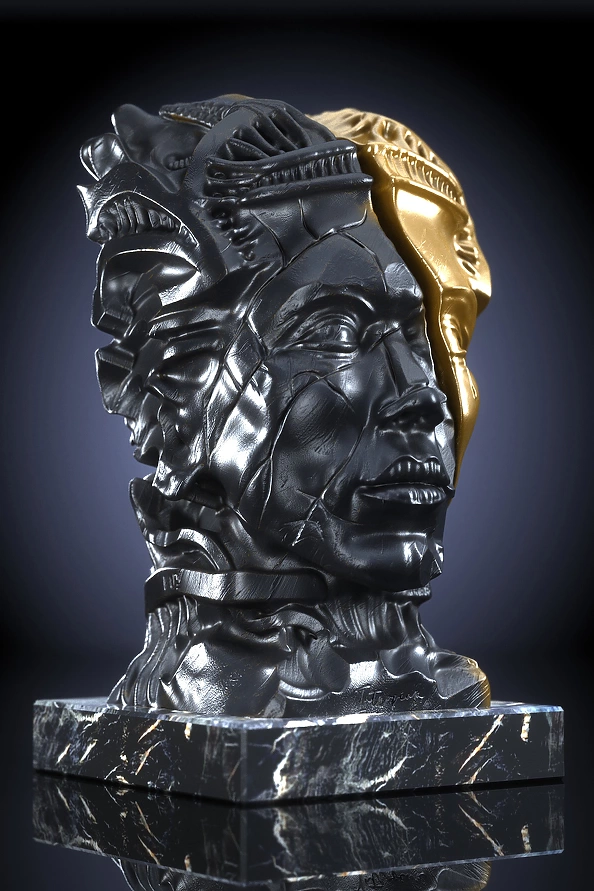 Krzysztof Plonka - Intropium bronze sculpture