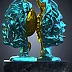Krzysztof Plonka - Invocatio Apocalypsis (Diptych) Blue Gold Sculpture