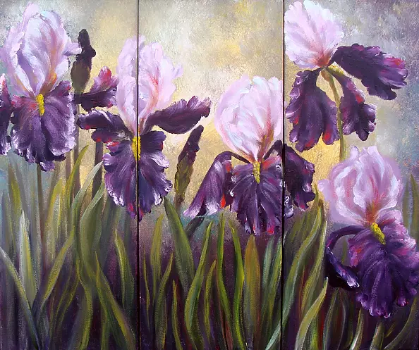 Małgorzata Mutor - Irises triptych