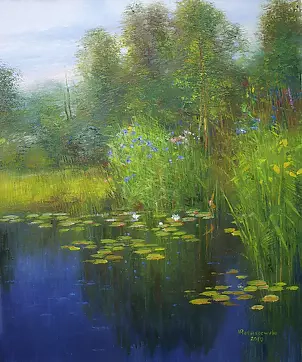 Henryk Radziszewski - Irises by the pond