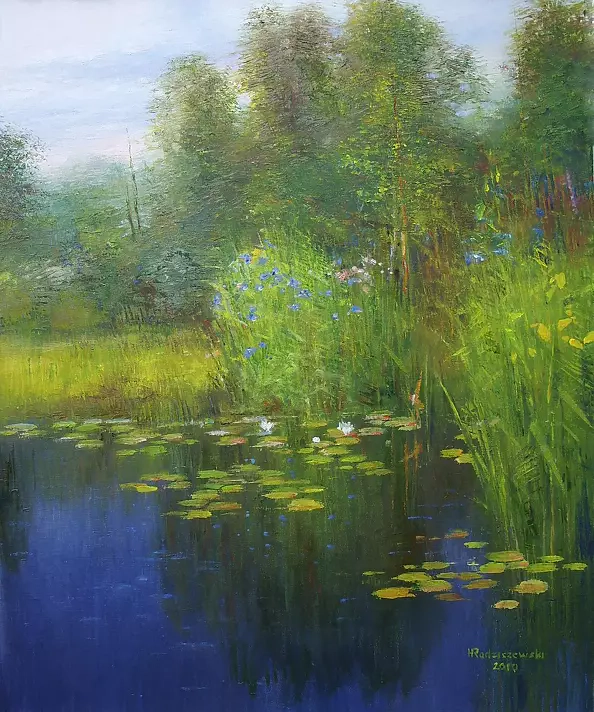 Henryk Radziszewski - Irises by the pond