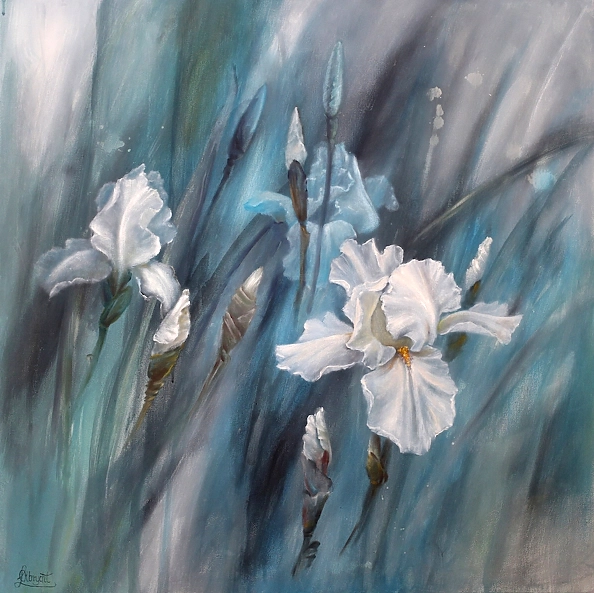 Lidia Olbrycht - Irises in White Robe