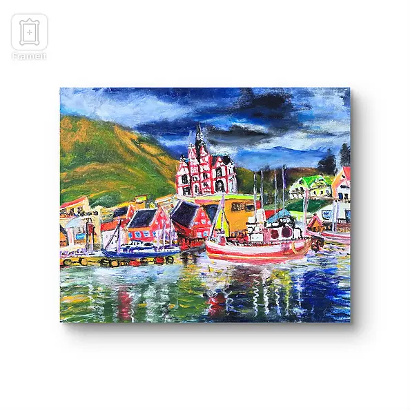 Krystyna Mościszko - Islandia,  płótno, 40x50x2 cm.