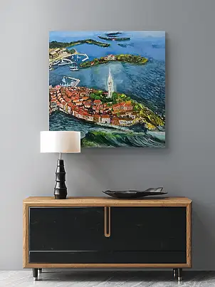 Krystyna Mościszko, Istria Chorwacja, Obraz akrylowy - płótno, 50 x 50