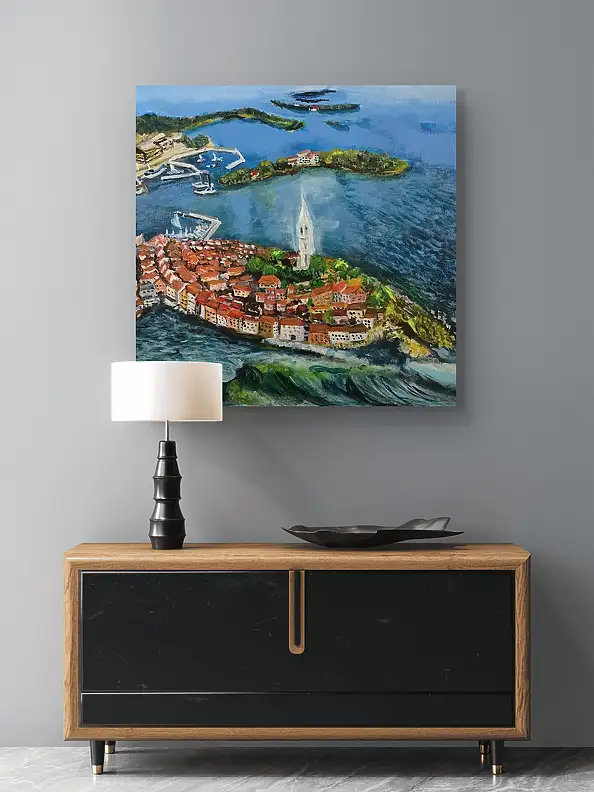 Krystyna Mościszko, Istria Chorwacja, Obraz akrylowy - płótno, 50 x 50