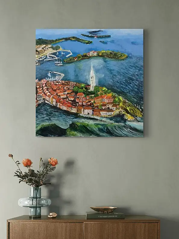 Krystyna Mościszko, Istria Chorwacja, Obraz akrylowy - płótno, 50 x 50