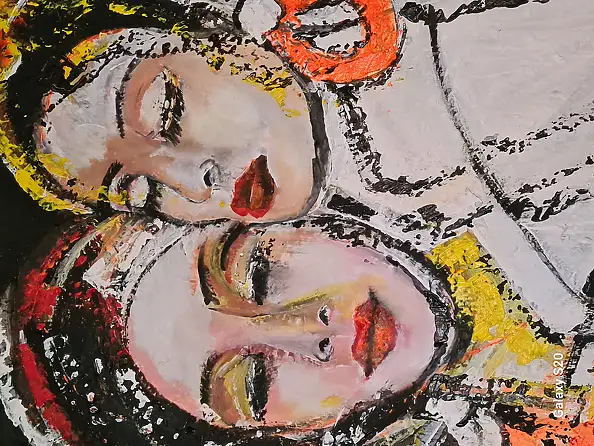 małgorzata machynia, ICH UND DU, Acrylgemälde - Leinwand, 75 x 115