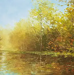 Krzysztof Łozowski, ОЗЕРО, Масляная картина - холст, 70 x 40