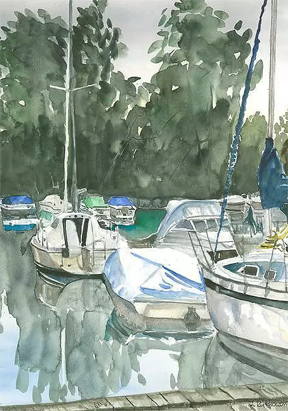 Zdzisław Rutkowski - Jachty w basenie portowym