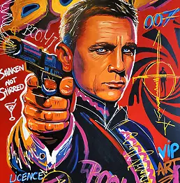 Emma Chodorowska, "James Bond", Acrylgemälde - Leinwand, 85 x 120