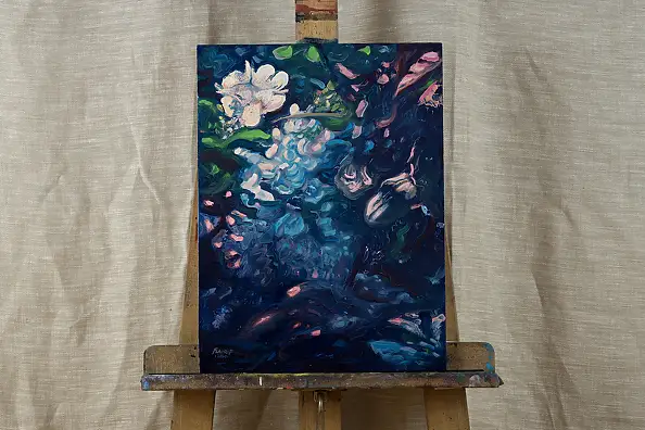 Wojciech Pater, Jaśmin o Zmierzchu, Obraz olejny - płyta, 30 x 40