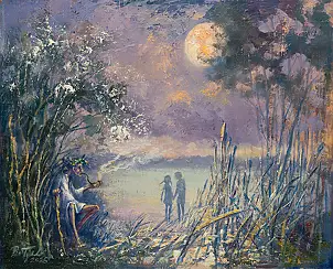 Ryszard Tyszkiewicz, Jaśminowa fajka, Obraz olejny - płótno, 65 x 50