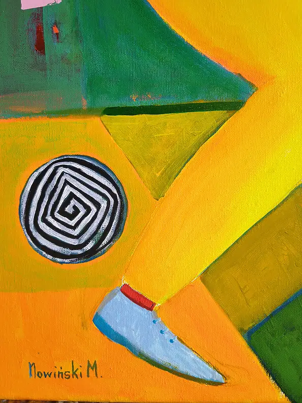 Mirosław Nowiński, "Retrospettiva sul jazz", Quadro ad acrilico - tela, 120 x 100