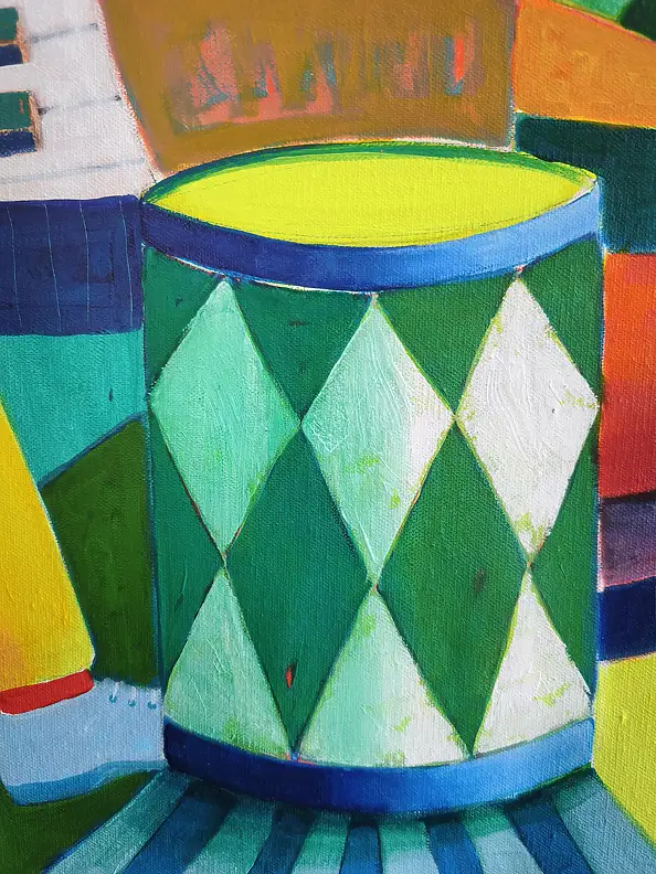 Mirosław Nowiński, "Retrospettiva sul jazz", Quadro ad acrilico - tela, 120 x 100