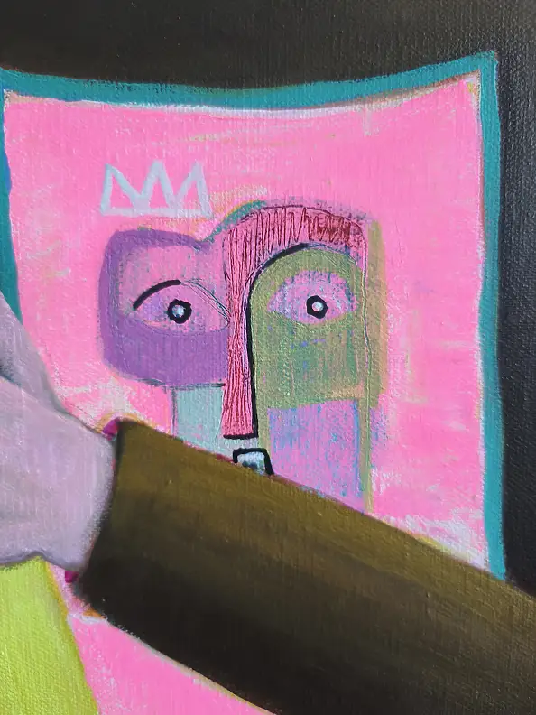 Mirosław Nowiński, "Retrospettiva sul jazz", Quadro ad acrilico - tela, 120 x 100