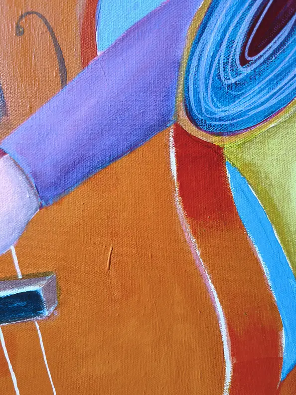 Mirosław Nowiński, "Retrospettiva sul jazz", Quadro ad acrilico - tela, 120 x 100