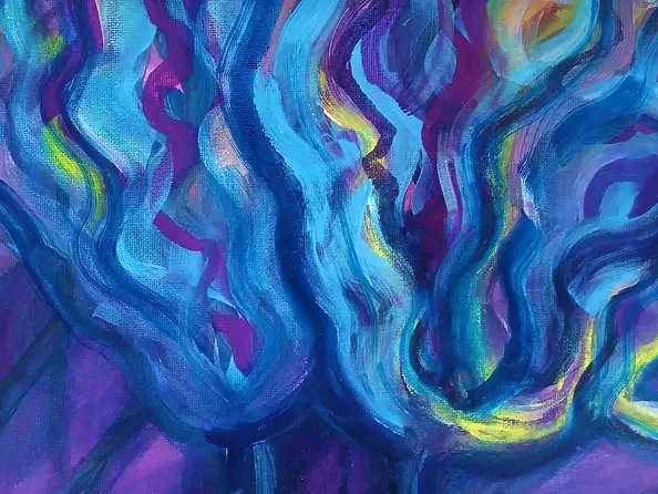 Marzena Salwowska, One of the Ways Tulips Pass by/Grass and Flower, Acrylic painting - canvas, 37 x 37