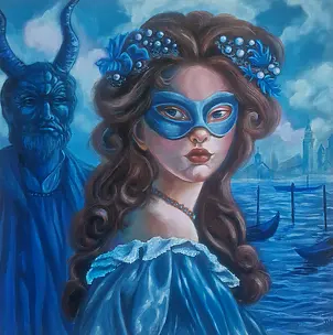 Danuta Kolis - Her Guardian Devil - Acrylic Painting