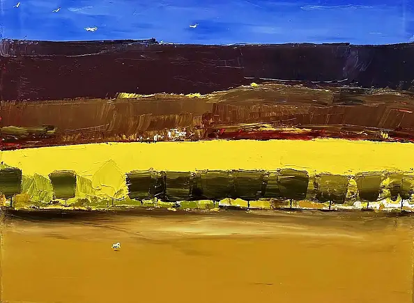 Andrzej Cybura, Autumn, Oil painting - canvas, 80 x 80