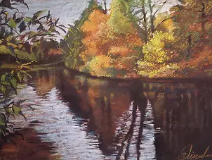 Andrzej Siewierski - Autumn on the pond-Lagiewniki