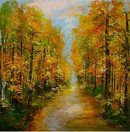 Grażyna Potocka - Dipinto ad olio autunnale 50-50 cm