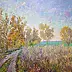 Marcin Stępniowski, Autumn, landscape with a road, Oil painting - board, 80 x 70